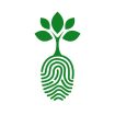 Green human finger print with tree icon isolated. Fingerprint concept nature connection - stock vector