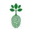 Green human finger print with tree icon isolated. Fingerprint concept nature connection - stock vector